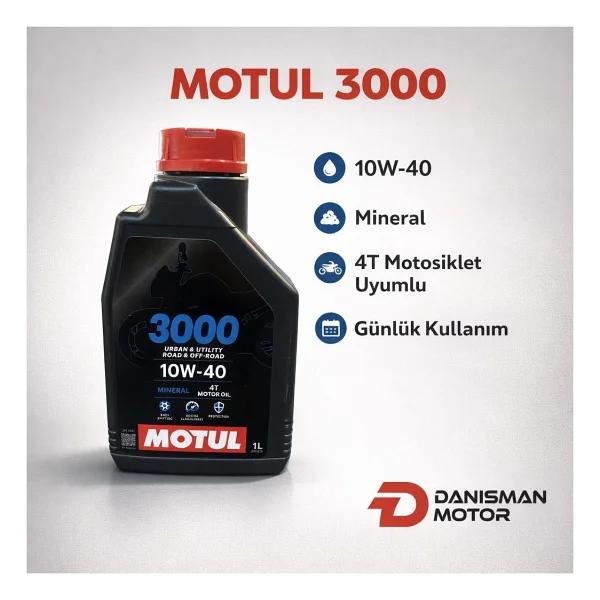 Motul 3000 10w40 4t Motosiklet Yağı - 0 - Siyah - Görsel 2