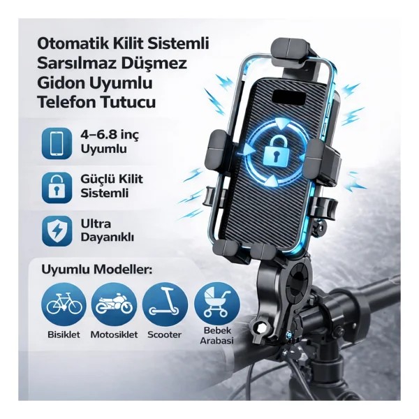 Nukrotech Fastfix Fx2-154 Motosiklet Telefon Tutucu - Görsel 8
