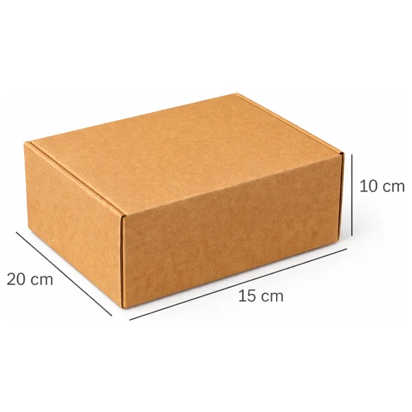 20x15x10 Cm Kutu- Mini E-Ticaret Kargo Kutusu-Kraf Kutu- 0,5 Desi Kutu-25 Adet - Görsel 2