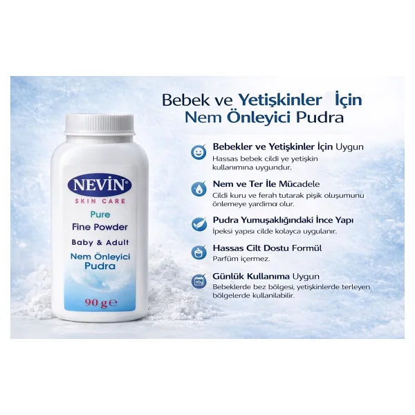 Nevin Baby Nem Emici 90 Gr Bebek Pudrası - Görsel 2