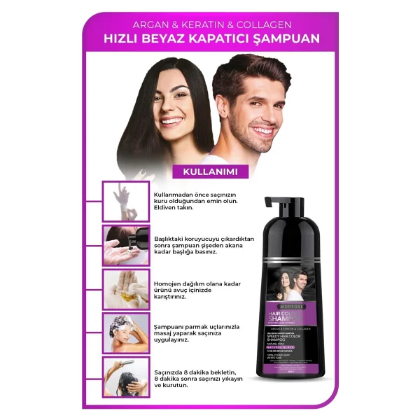 Morfose Hızlı Beyaz Kapatıcı Natural 420 Ml Siyah Şampuan - Görsel 3
