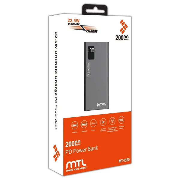 Mtl Mt4520 20000 mAh Hızlı Şarj Powerbank - Görsel 2