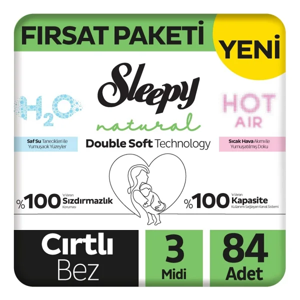 Sleepy Natural Double Soft 7 Numara Xx Large 48'li 2 Adet Bebek Bezi - Görsel 10