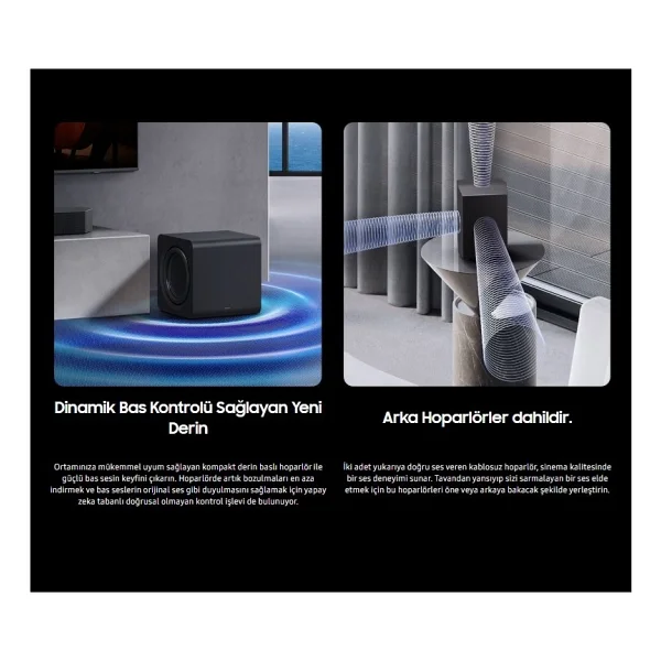 Samsung 656 Watt 2026 Model-Yüksek Güç Mükemmel Ses Kalitesi 11.1.4 Kanal Kablosuz Dolby Atmos Soundbar & Sinema Sistemi-Dahili Sinematik Ses - Görsel 3