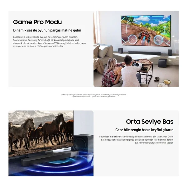 Samsung 656 Watt 2026 Model-Yüksek Güç Mükemmel Ses Kalitesi 11.1.4 Kanal Kablosuz Dolby Atmos Soundbar & Sinema Sistemi-Dahili Sinematik Ses - Görsel 5