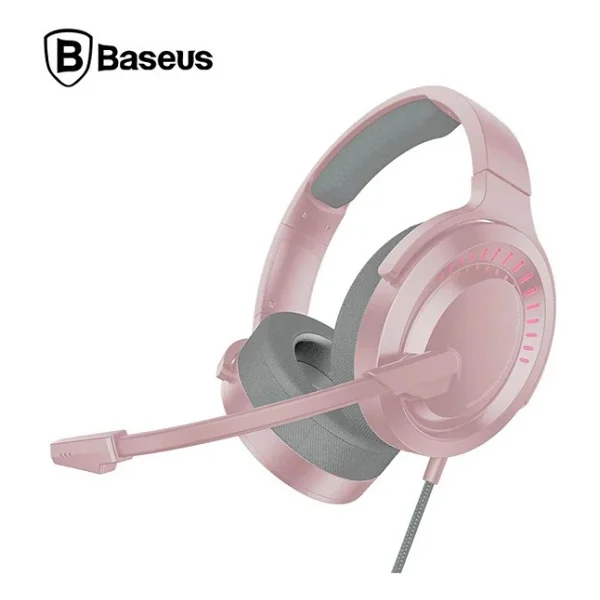 Baseus Gamo D05 Pembe USB Kablolu Kulak Üstü Oyuncu Kulaklığı - Görsel 6