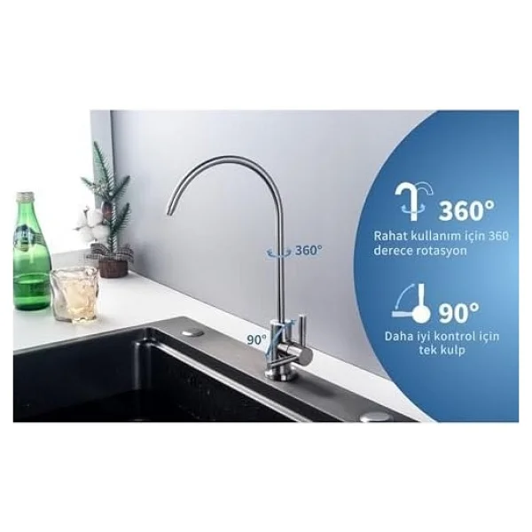 Paslanmaz Çelik Su Arıtma Cihazı Musluğu - Inox Su Arıtma Cihazı Musluğu - Görsel 3