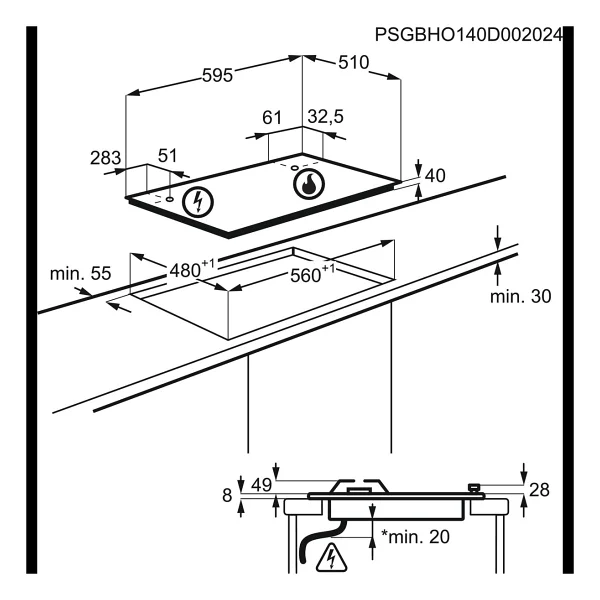 Electrolux EGS6436K Wok Gözlü Cam Ankastre Ocak - Görsel 6