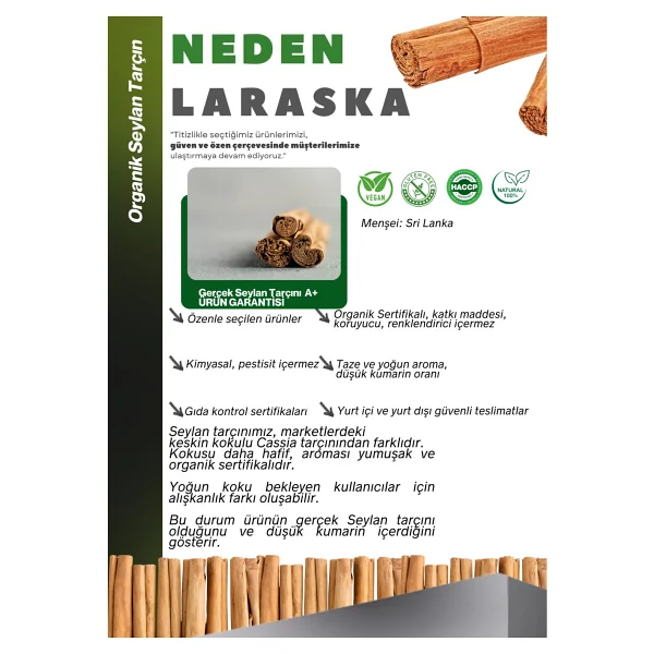 Laraska Organik Seylon Çubuk Tarçın 50 Gr - Görsel 7