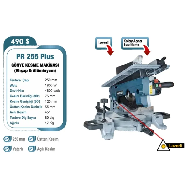 Proter Pr 255 Plus 1800 W Gönye Testere - Görsel 4