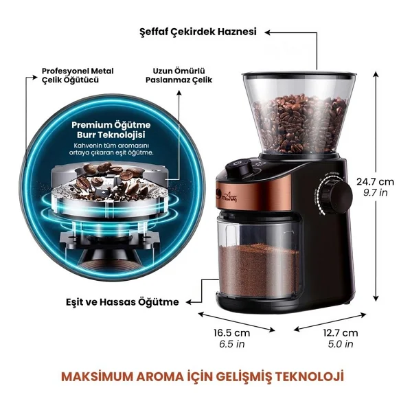 Any Morning Sh25836b Kahve Öğütücü - Görsel 4