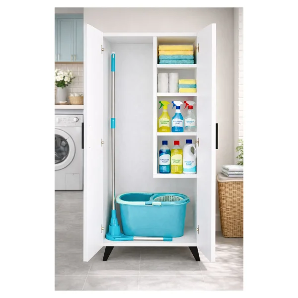 Alesta Life Temızlık Dolabı 160x60x37,7 Beyaz - Görsel 3