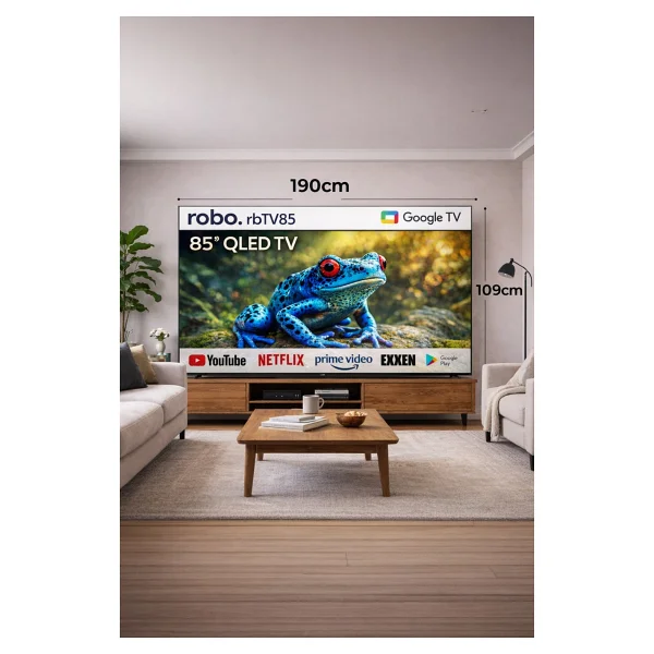 Robo Rbtv85 4K Ultra HD 85" 216 Ekran Uydu Alıcılı Google Smart QLED TV - Görsel 3