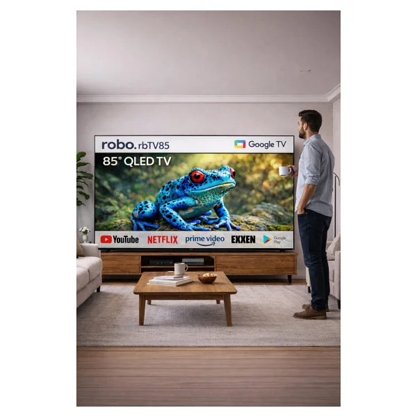 Robo Rbtv85 4K Ultra HD 85" 216 Ekran Uydu Alıcılı Google Smart QLED TV - Görsel 4