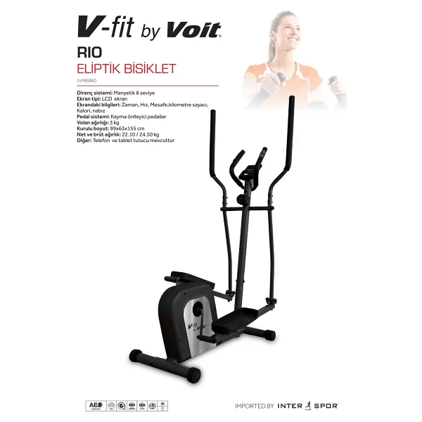 V-Fit Rio Manyetik Eliptik Bisiklet - Görsel 5