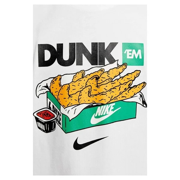 Nike Sportswear Cotton Dunk Kids Tee White Baskılı Unisex Çocuk Tişört Beyaz - Görsel 4