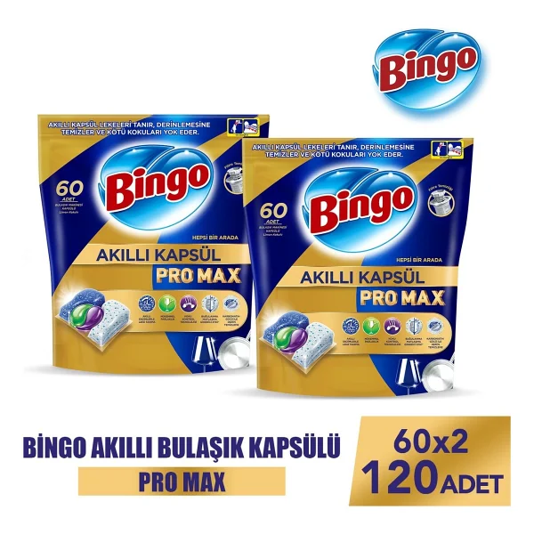 Bingo Akıllı Kapsül Pro Max Bulaşık Makinesi Deterjanı Tableti 120 Adet - Görsel 5