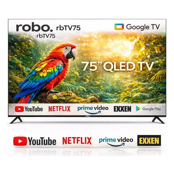 Robo Rbtv75 4K Ultra HD 75" 190 Ekran Uydu Alıcılı Google Smart QLED TV - Görsel 5