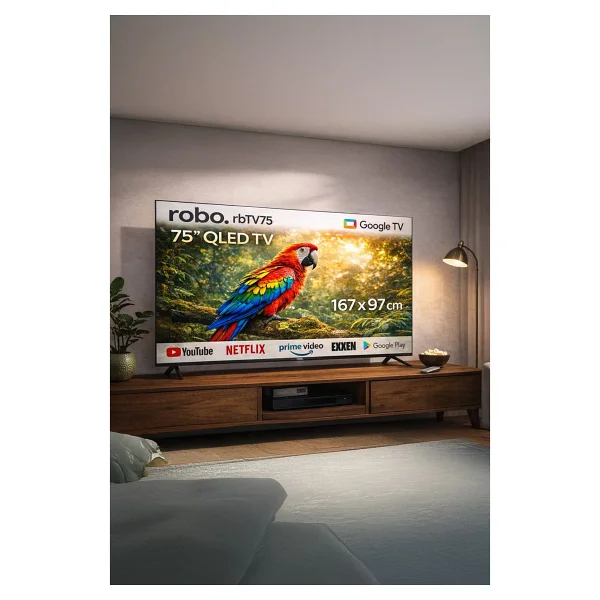 Robo Rbtv75 4K Ultra HD 75" 190 Ekran Uydu Alıcılı Google Smart QLED TV - Görsel 3