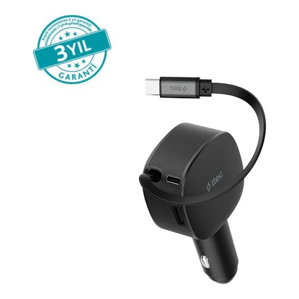 Ttec SmartCharger Trio 2CKP07S 60 W Type-C Kablolu Hızlı Araç Şarj Aleti - Görsel 2