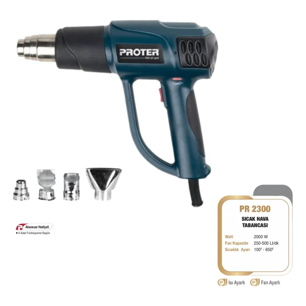 Proter Pr 2300 Sıcak Hava Tabancası - Görsel 2