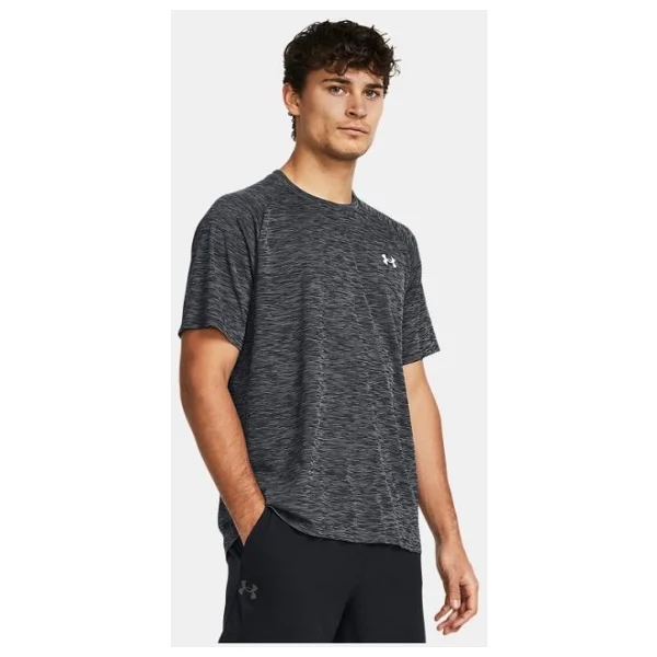 Under Armour Tech Textured 1382796-025 Gri Kısa Kollu Bisiklet Yaka Erkek Tişört - Görsel 6