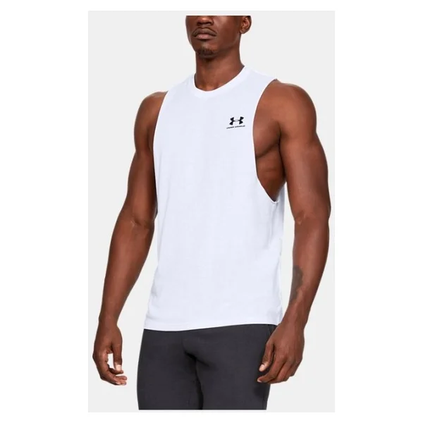 Under Armour 1329286 Ua Left Chest Cut Off Tank Siyah Erkek Atlet - Görsel 5