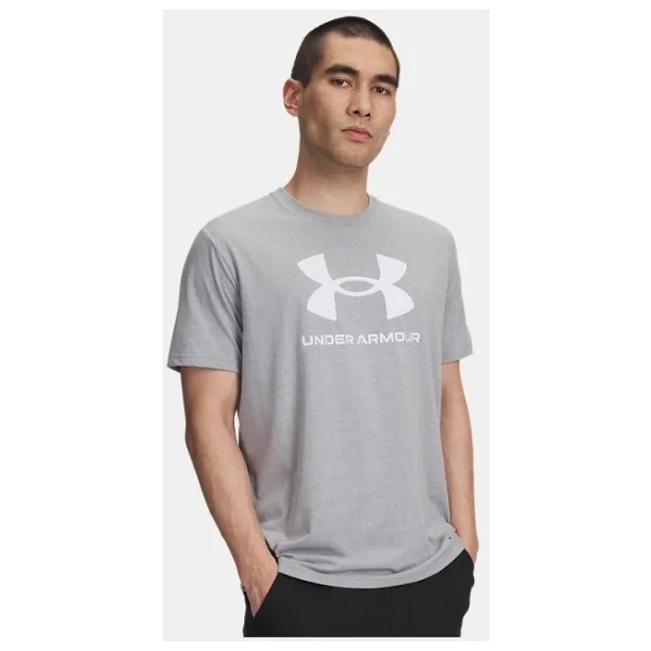 Under Armour Sportstyle Logo Update 1382911-001 Siyah Kısa Kollu Bisiklet Yaka Erkek Tişört - Görsel 5