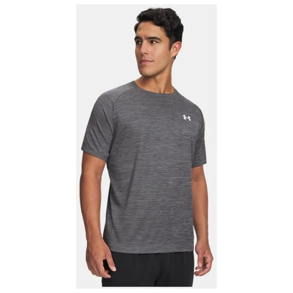 Under Armour Tech Textured 1382796-025 Gri Kısa Kollu Bisiklet Yaka Erkek Tişört - Görsel 9