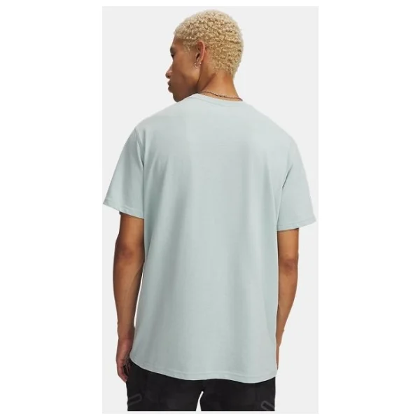 Under Armour Heavyweight Armour Label 1382831-477 Açık Mavi Kısa Kollu Bisiklet Yaka Erkek Tişört - Görsel 3