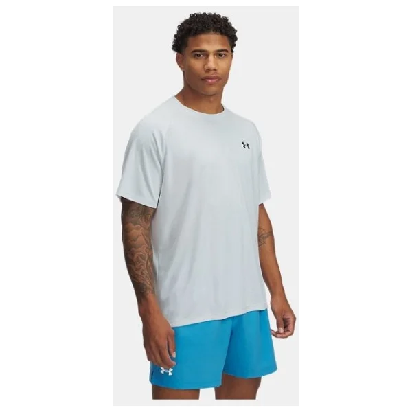 Under Armour Tech Textured 1382796-025 Gri Kısa Kollu Bisiklet Yaka Erkek Tişört - Görsel 7