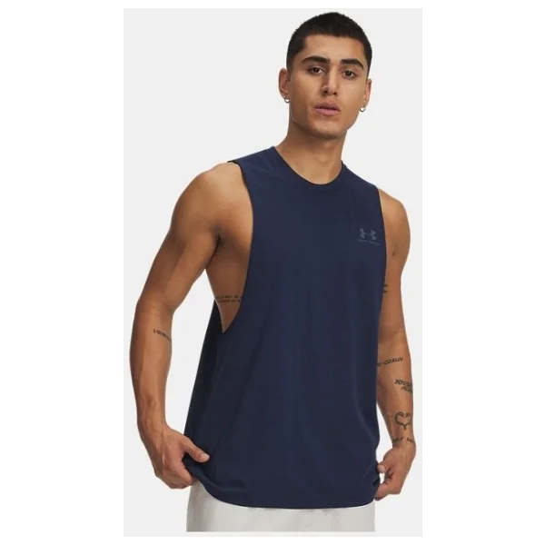 Under Armour 1329286 Ua Left Chest Cut Off Tank Siyah Erkek Atlet - Görsel 8