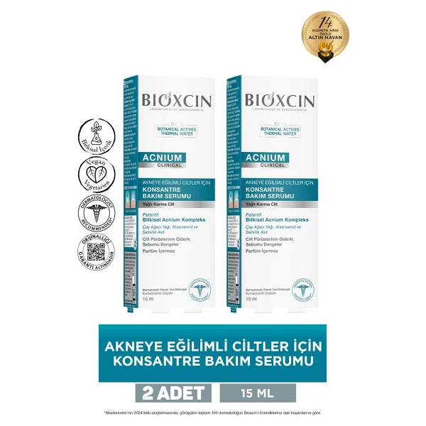 Bioxcin Acnium Konsantre Bakım 15 Ml 2 Adet Yüz Serumu - Görsel 7