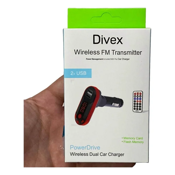 Divex Kumandalı Çakmaklık Girişli Araç Fm Transmitter Bluetooth 2xusb - Sd Kart Kırmızı DT-600 - Görsel 5