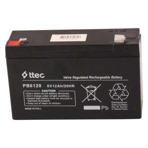 6 Volt 12ah Amper Bakımsız Kuru Akü 6 Volt 12amper Akü Ttec - Görsel 8