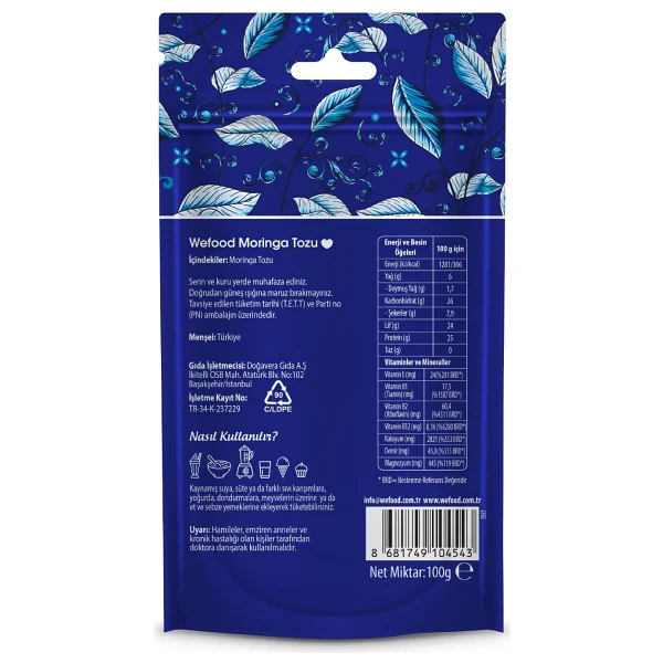 Wefood 100 Gr Moringa Tozu - Görsel 3