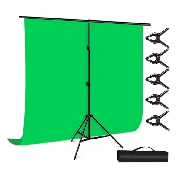 Ada Greenbox 2x3 M Chromakey, Green Screen ,Greenbox Yeşil Fon Kiti T Braket Standı + 5 Adet Mandal - Görsel 8
