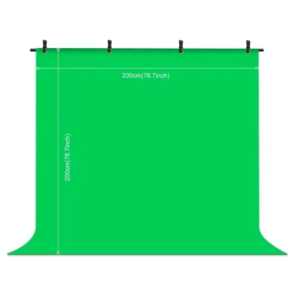 Ada Greenbox 2x3 M Chromakey, Green Screen ,Greenbox Yeşil Fon Kiti T Braket Standı + 5 Adet Mandal - Görsel 4