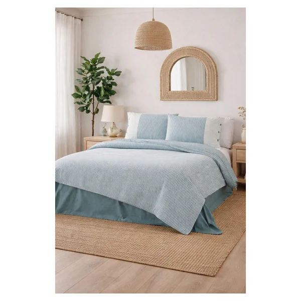 Özdilek Natural Line Nevresim Takımı Çift Kişilik - Mavi - 200 x 220 cm - Görsel 6
