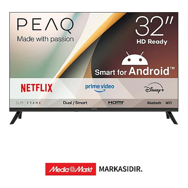 Peaq 32a7000 HD 32" 82 Ekran Uydu Alıcılı Android Smart LED TV - Görsel 5