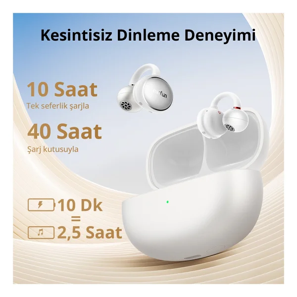 Earfun Clip TWS Beyaz Open Ear Bluetooth Kulaklık - Görsel 4