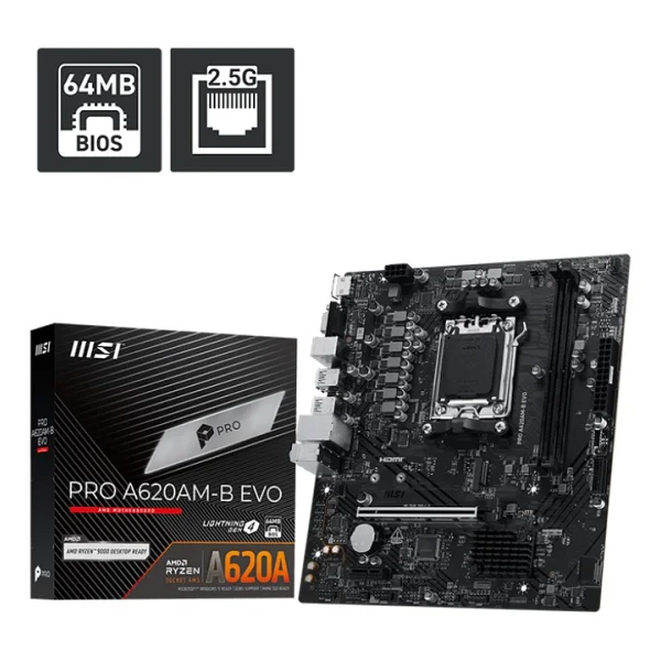 Msı Pro A620am-B Evo AMD Am5 DDR5 Micro Atx Anakart - Görsel 3