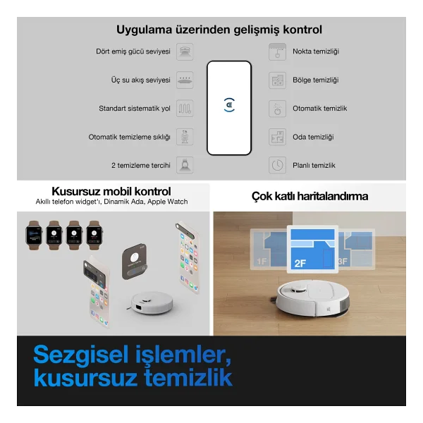 Ecovacs Deebot N20e Plus Çöp İstasyonlu Akıllı Robot Süpürge - Görsel 7