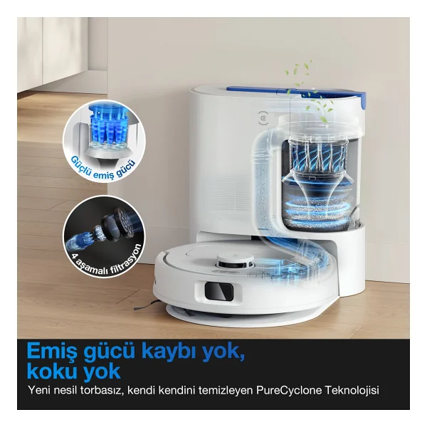 Ecovacs Deebot N20e Plus Çöp İstasyonlu Akıllı Robot Süpürge - Görsel 2