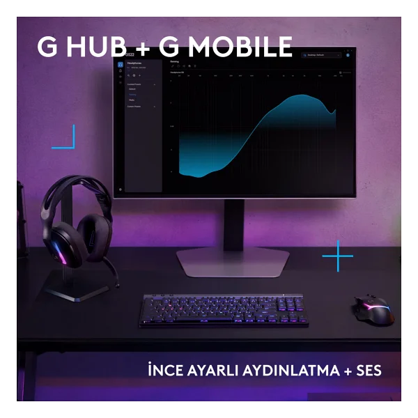 Logitech G522 Lightspeed Siyah RGB Kablolu/Kablosuz Kulak Üstü Oyuncu Kulaklığı - Görsel 7