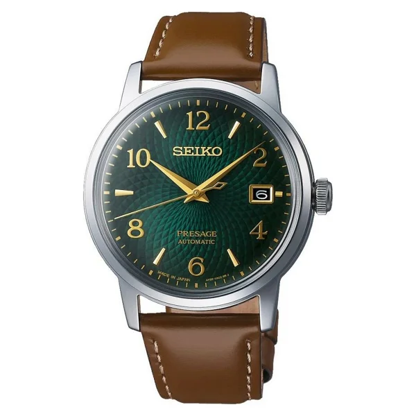 Seiko Presage Cocktail Time Srpe45 Deri Kordon Kahverengi-Yeşil Erkek Kol Saati - Görsel 2