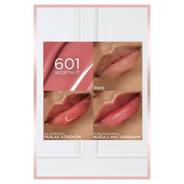 L'oreal Paris Hyaluron Lip Tint Satin Serum 601 Worth It Likit Ruj - Görsel 4