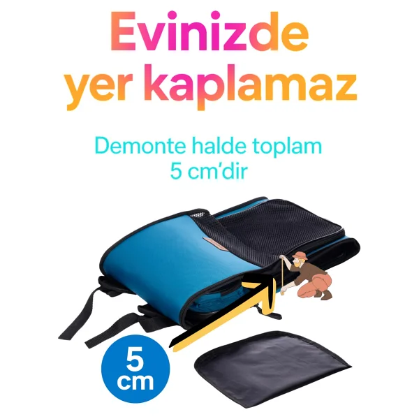 Pugalo Airmove Premium Kedi Köpek Taşıma Çantası Silinebilir Yırtılmaz Fileli Bükülmez Gövde (Mavi) - Görsel 6