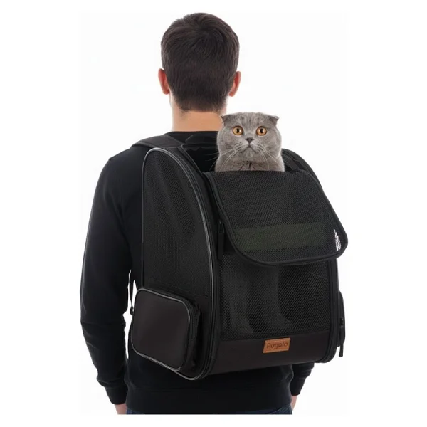 Pugalo Airmove Premium Kedi Köpek Taşıma Çantası Silinebilir Yırtılmaz Fileli Bükülmez Gövde (Mavi) - Görsel 7