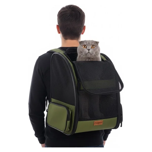 Pugalo Airmove Premium Kedi Köpek Taşıma Çantası Silinebilir Yırtılmaz Fileli Bükülmez Gövde (Mavi) - Görsel 8